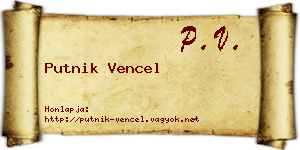 Putnik Vencel névjegykártya
